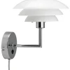 DL20 Vägglampa Opal/Krom