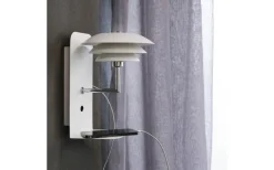 DL20 Vägglampa USB Vit/Krom