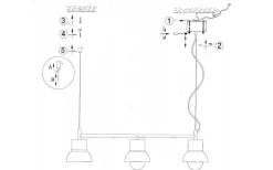 Down Taklampa 82cm 3L Svart