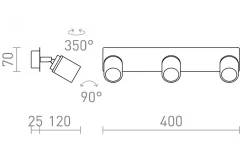 Dublin III Vägglampa 40cm Krom GU10 IP44