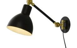 Dublin Vägglampa Svart/Mässing