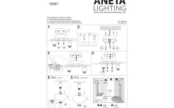 Elba Plafond 60cm Krom/Opalvit IP44