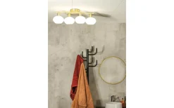 Elba Plafond 60cm Matt Mässing/Opalvit IP44