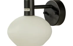 Elba Vägglampa Svart/Opalvit IP44