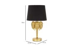 Elephant Bordslampa Elefant 43cm Guld/Svart