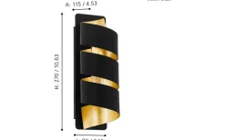 Elizondo Vägglampa Svart