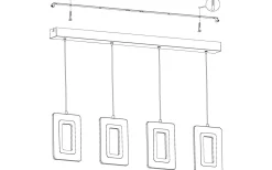 Enaluri Taklampa 88cm LED 3000K 4x5,4W Matt Nickel