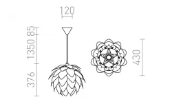 Encombre Taklampa Vit 43cm E27