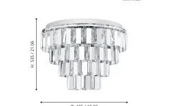 Erseka Kristallplafond 49cm Krom