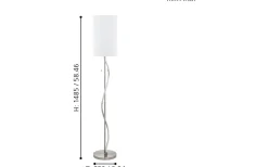 Espartal Golvlampa 149cm E27+LED 3000K 11,8W Nickel/Vit