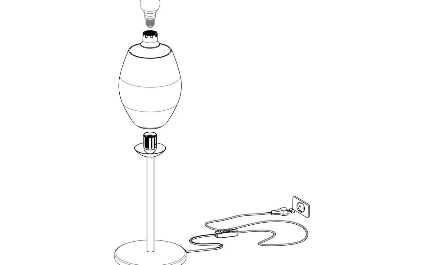 Estanys Bordslampa 56cm Nickel