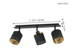 Esteperra Takspotlight 58cm Svart/Guld