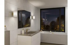 Evoke L Vägglampa Mässing/Opalglas IP44