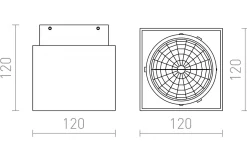 Ex 111 Fyrkantig Tak Borstad Aluminium 230V-12v G53 50W