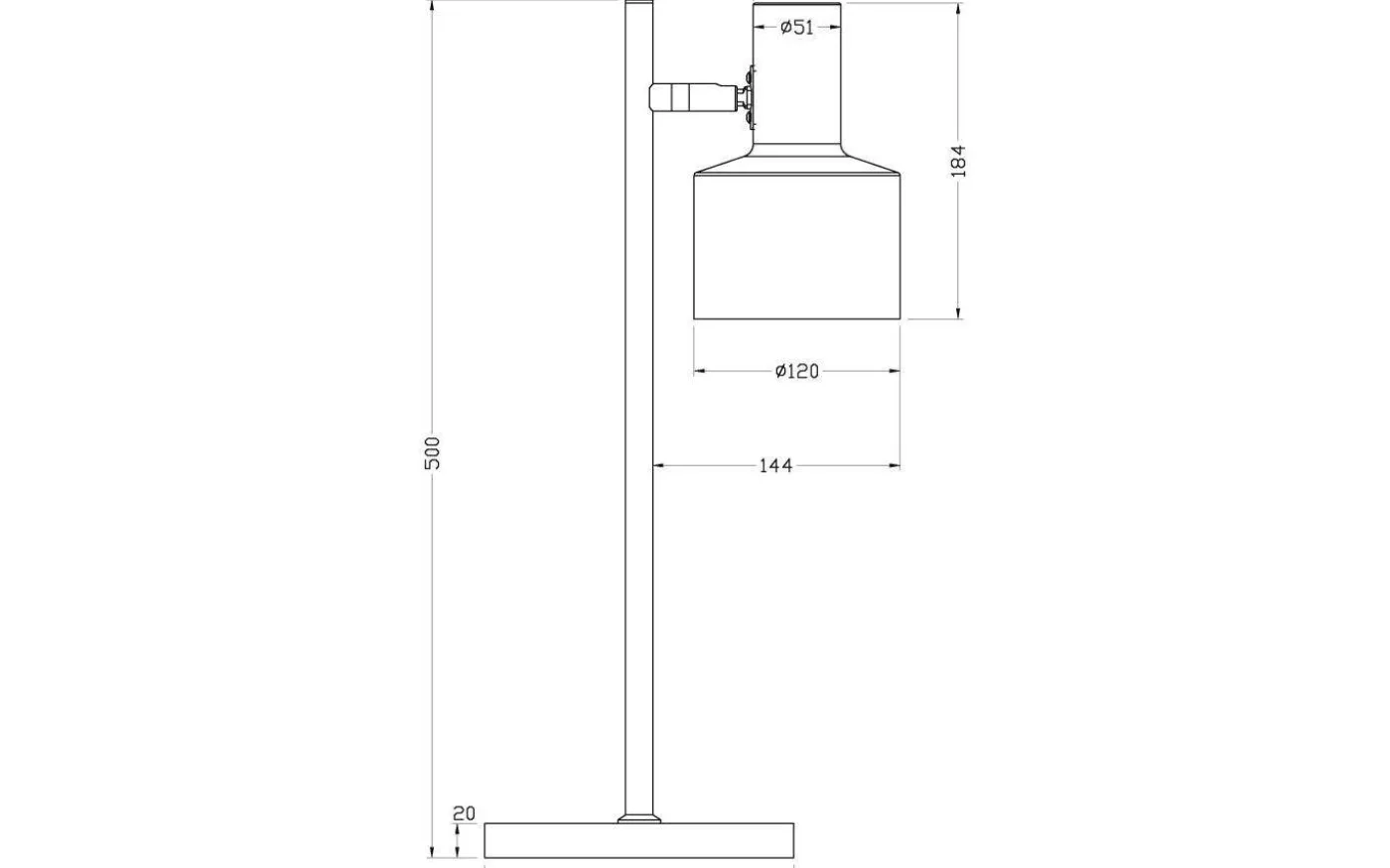 Ferdinand Skrivbordslampa 53cm Svart