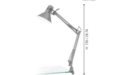 Firmo Klämlampa 73cm Silver