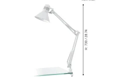 Firmo Klämlampa 73cm Vit