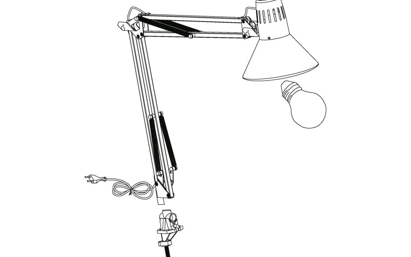 Firmo Klämlampa 73cm Vit
