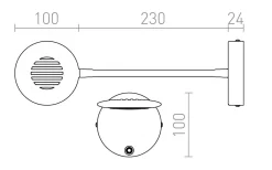 Flap Vägglampa Krom LED 4,2W 3000K