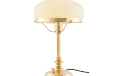 Flat bordlampskärm 235 - Benvitt överfångsglas