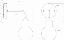 Florens Vägglampa Krom IP44