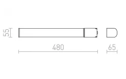 Florio Vägglampa + Uttag Vit 49cm LED 8W IP44 3000K