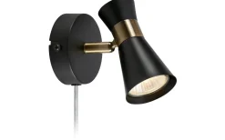 Folie Vägglampa Svart/Antikmässing