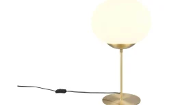 Fomento Bordslampa E27 matt mässing/vit