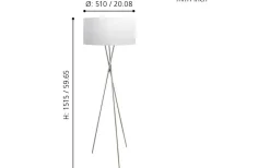 Fondachelli Golvlampa 152cm Nickel/Vit