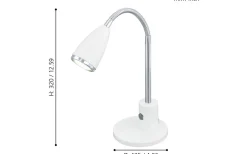 Fox Skrivbordslampa 32cm GU10 LED 3000K 3W Vit