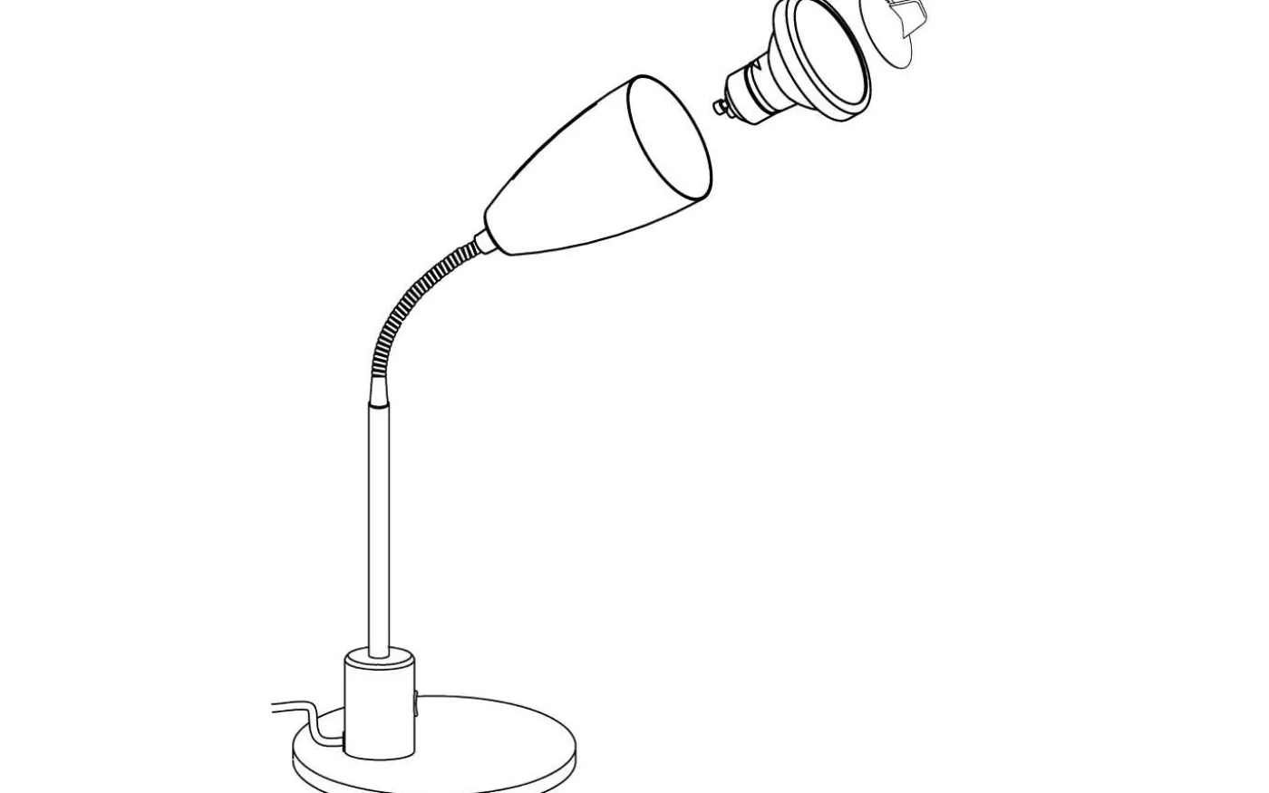 Fox Skrivbordslampa 32cm GU10 LED 3000K 3W Svart