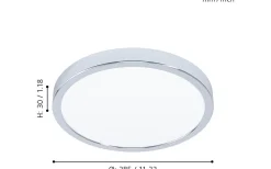 Fueva 5 Plafond 29cm LED 3000K 20,5W Krom IP44