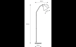 Funil Golvlampa LED 3-Steg-DIM 144cm Grå