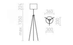 Gardette Golvlampa 158cm Svart/Aluminium E27