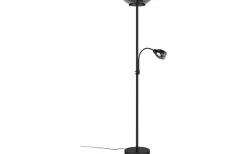 Gerry Golvlampa 2xE27 + E14 mattsvart med läslampa