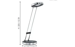 Gexo Skrivbordslampa 32cm LED 3000K 2,5W Svart