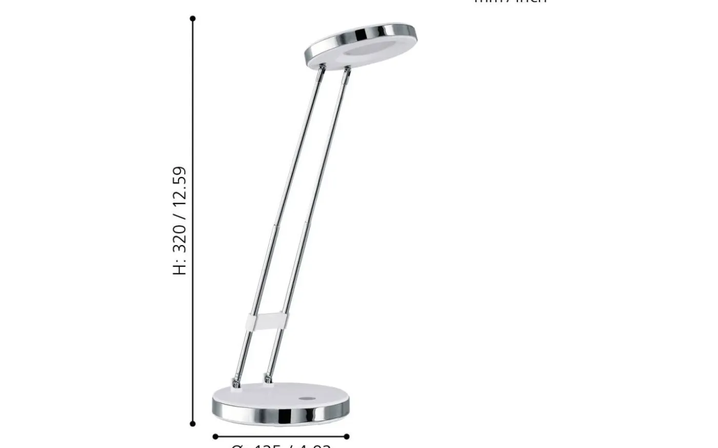 Gexo Skrivbordslampa 32cm LED 3000K 2,5W Vit