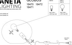 Globus Bordslampa 13cm Brun