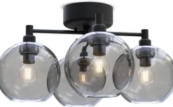 Gloria Plafond 46cm 4L Svartstruktur/Rökfärgat Glas