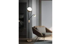 Golvlampa LED Chris kaffebrun med läslampa