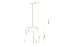 Gry Fönsterlampa 20cm Mörkröda Ränder