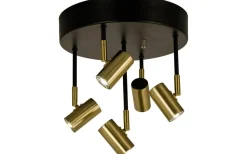 Gusto Takspotlight 30cm LED 5x5W 3000K Svart/Mässing