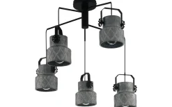 Hilcott Taklampa 68cm 5L Rund Svart/Grå