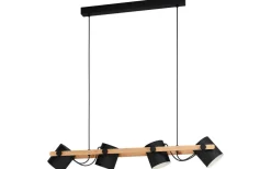 Hornwood Taklampa 110cm 4L Svart/Trä