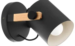 Hornwood Vägglampa Svart/Trä
