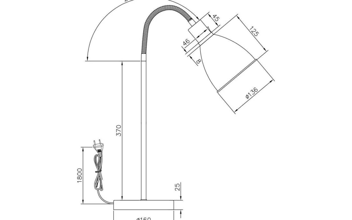 Idre Skrivbordslampa 52cm Vit