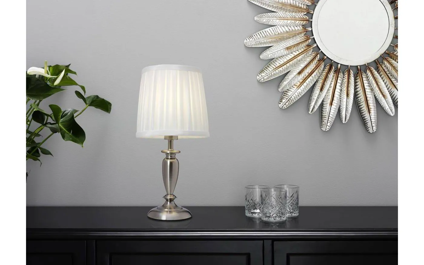 Ines Bordslampa 34cm Krom/Vit