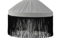 Ingela Lampskärm Ø35cm Vit med Svart Frans