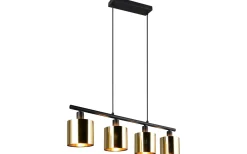 Jason Takpendel 4-delad E14 matt svart/guld