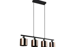 Jason Takpendel 4-delad E14 matt svart/brons